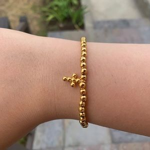Brand new 24k shiny gold bead bracelet